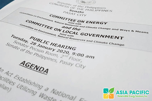 Apres participation in the joint public hearing of the committees on energy and local government